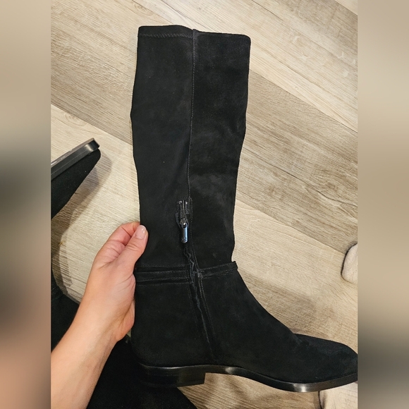Sam Edelman Black Suede Leather Knee High Boots Size 7 - Picture 12 of 14